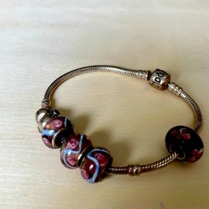 Pandora bracelet with charms
